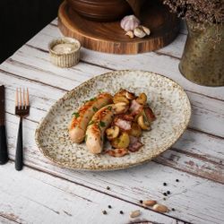 Блюдо овальное 33*24,5 см h3,2 см Brown Spider Silk P.L. Proff Cuisine [1]