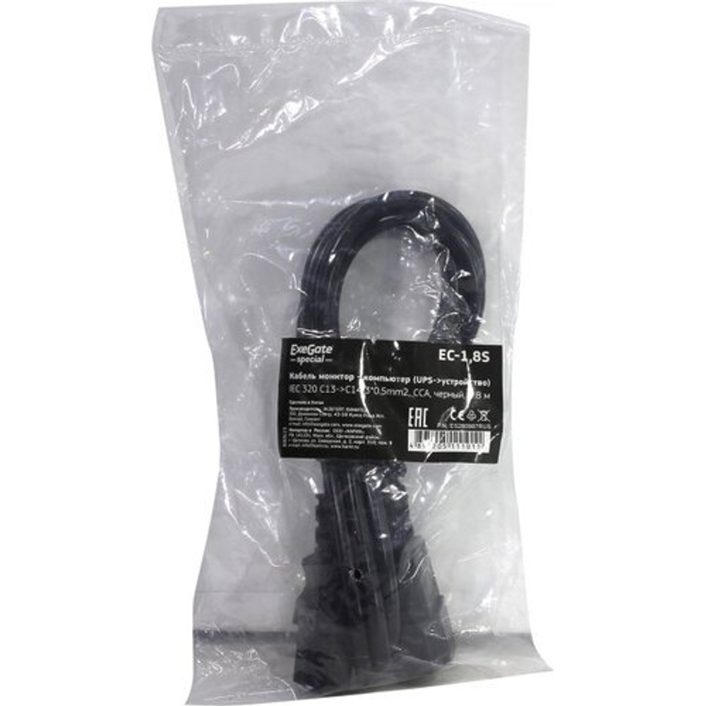 ExeGate EC-1.8S &lt;ES280987RUS&gt; Кабель IEC-320-C13  -  IEC-320-C14 1.8м