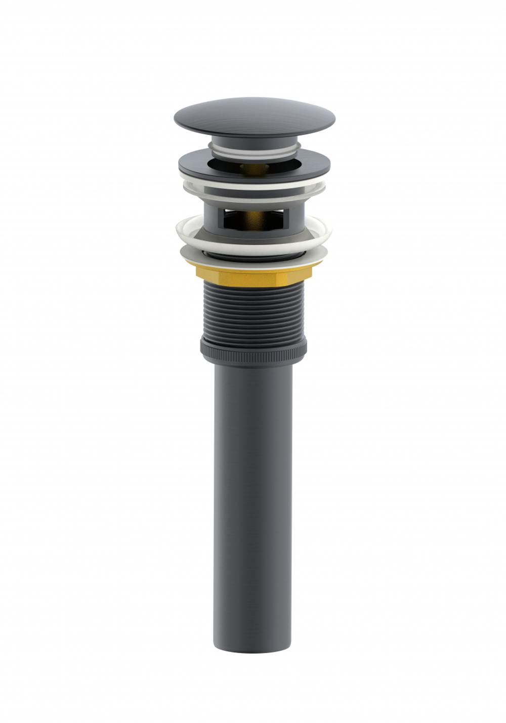 Донный клапан для раковины с переливом 1 1/4 WONZON & WOGHAND, Темный графит (WW-88SS03-BGM)