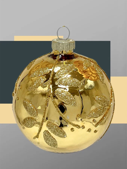 Набор винтажных стеклянных шаров Старинный вальс 80 мм., пудрово-золотой, 9 шт., Christmas DeLuxe (14090)