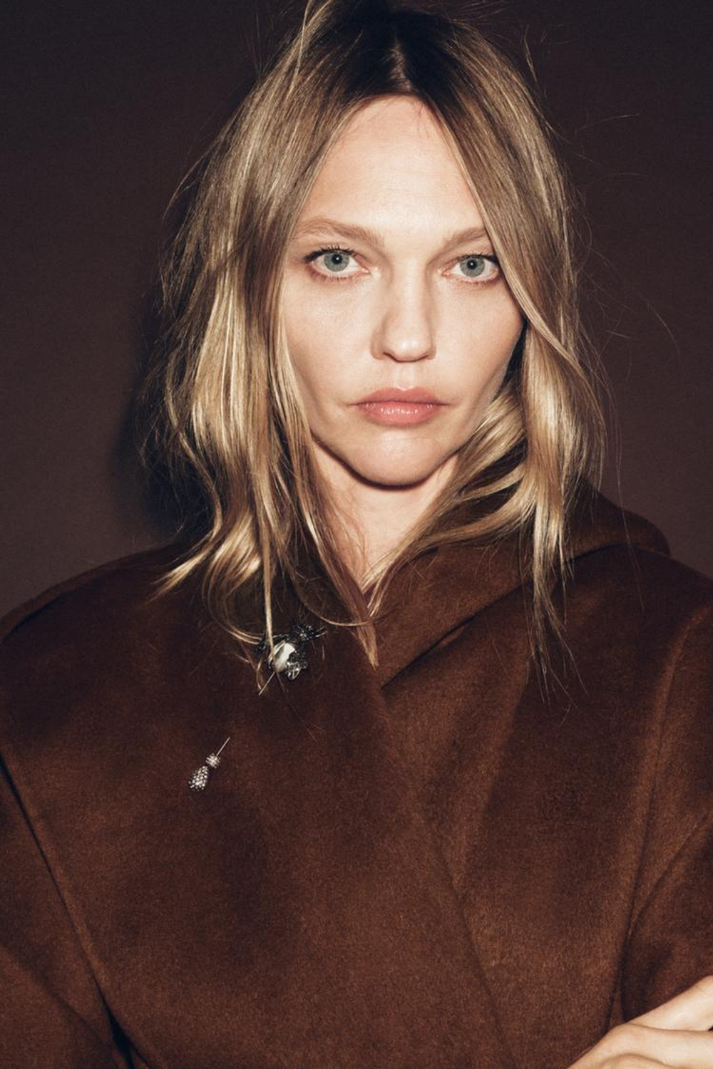 ZARA ДЛИННОЕ ПАЛЬТО С ПОЯСОМ ИЗ ШЕРСТИ — ZW COLLECTION LIMITED EDITION, КОРИЧНЕВЫЙ