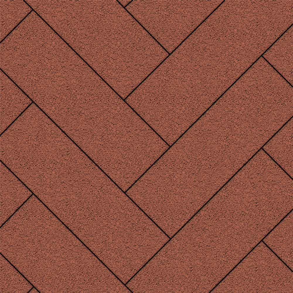 Тротуарная плитка ПРЯМОУГОЛЬНИК 600х200 мм - Гранит Красный