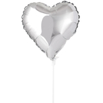 Шар фольгированный Сердце 23 см (Серебряный)