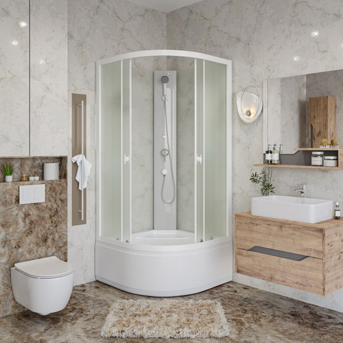 Душевая кабина Niagara (Ниагара) Promo P80/40/MT/BK с высоким поддоном, 80х80х195