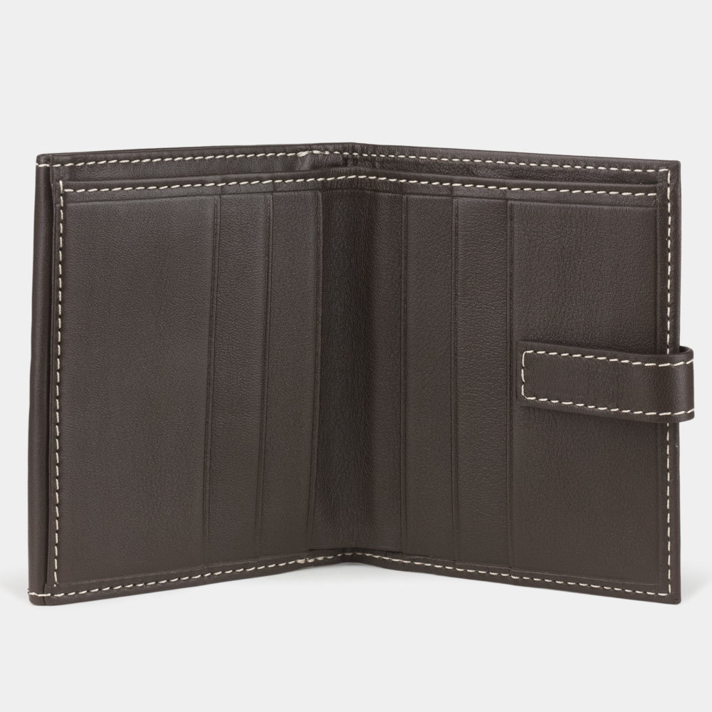 Кошелек женский Tresor из кожи теленка, темно-коричневого цвета