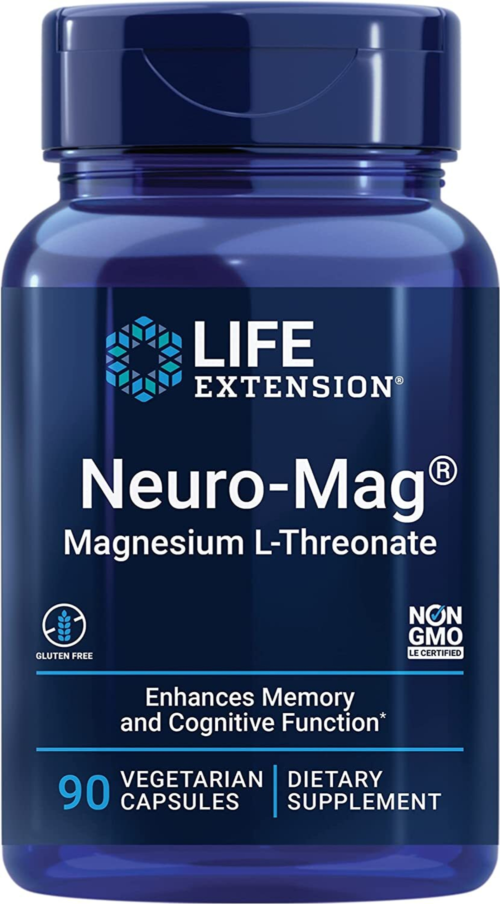 Life extension Neuro-Mag magnesium L-threonate 90 vegcaps.