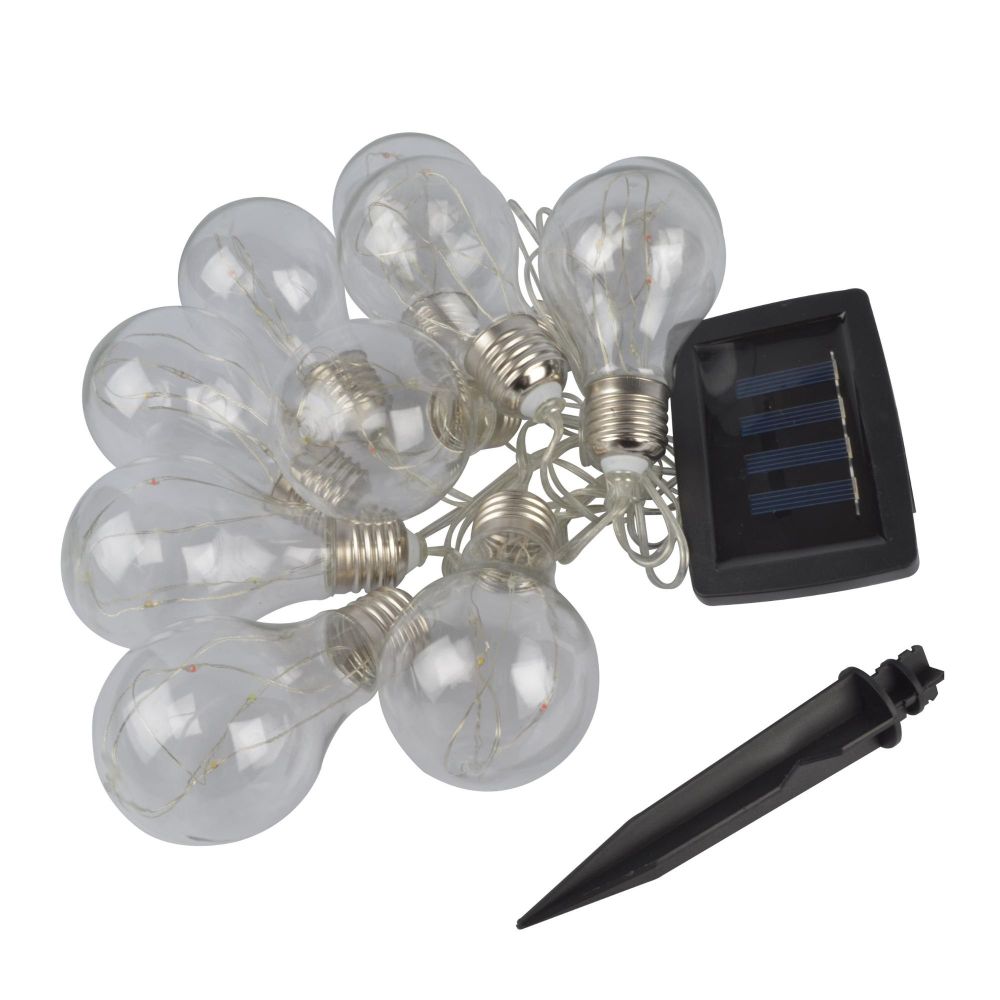 USL-S-126-PT4000 BULBS Садовая гирлянда на солнечной батарее Лампочки. 40 светодиодов. Разноцветный свет. 1xАA Ni-Mh аккумулятор в-к. IP44. TM Uniel