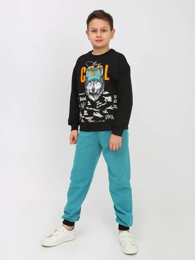 Костюм для мальчиков футер "Таймер-1" черный, р.140 (Ивашка)