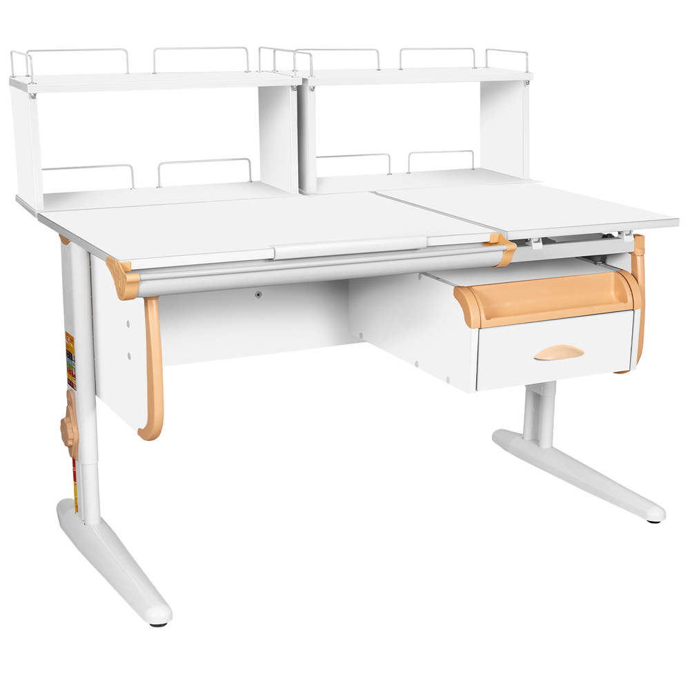 Растущая парта СУТ 25 с задними полками СУТ.15.240 и навесной тумбой (1200×880 мм)