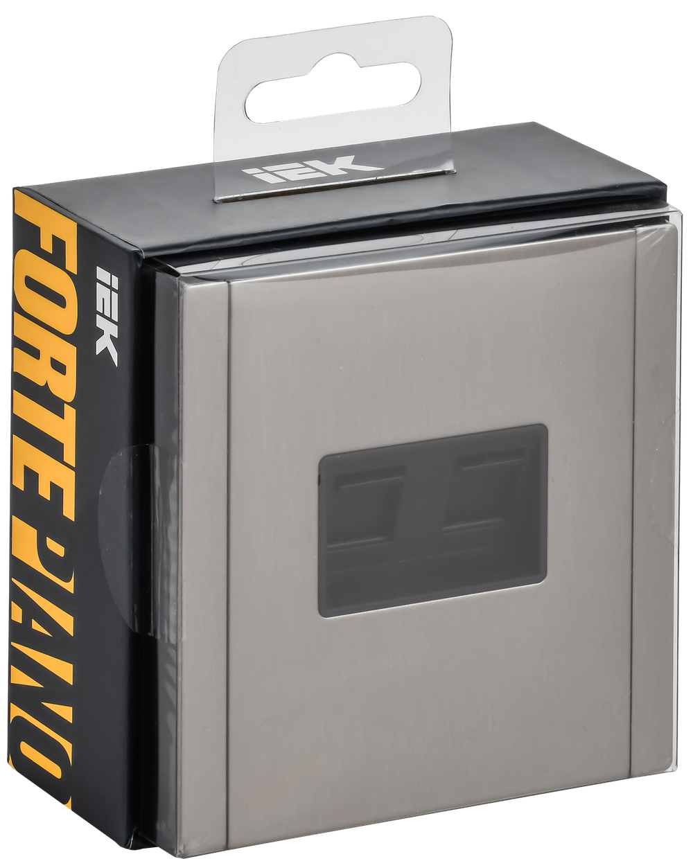 FORTE&PIANO Розетка компьютерная двойная RJ45 кат.6 FP734M металл никель IEK