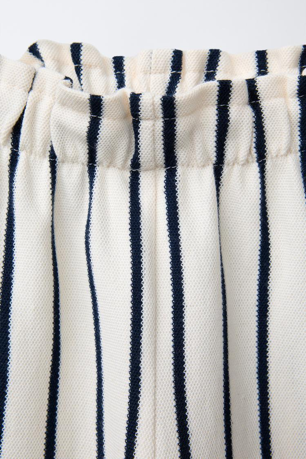 ZARA БРЮКИ-КЮЛОТЫ ИЗ ТКАНИ ПИКЕ В ПОЛОСКУ, МОРСКОЙ СИНИЙ