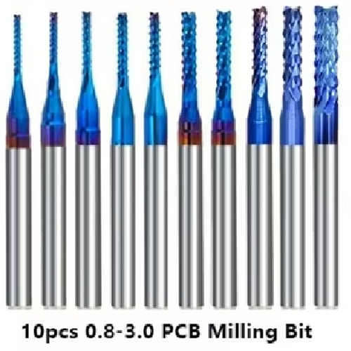 Твердосплавные фрезы «Кукуруза» 0.8-3.175мм 3,175 мм (AlTiN Nano Blue Coating) 10 шт