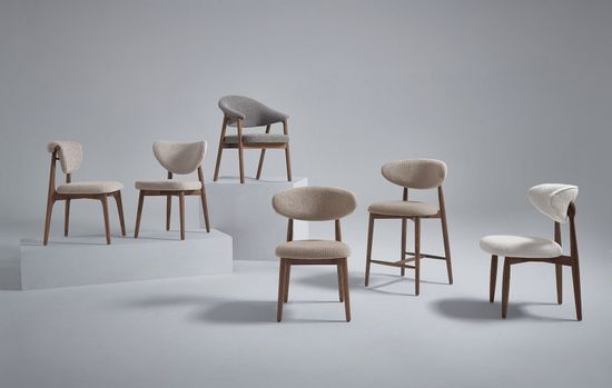 Cтул Comfy 5 с подлокотниками, бежевая ткань, ножки орех