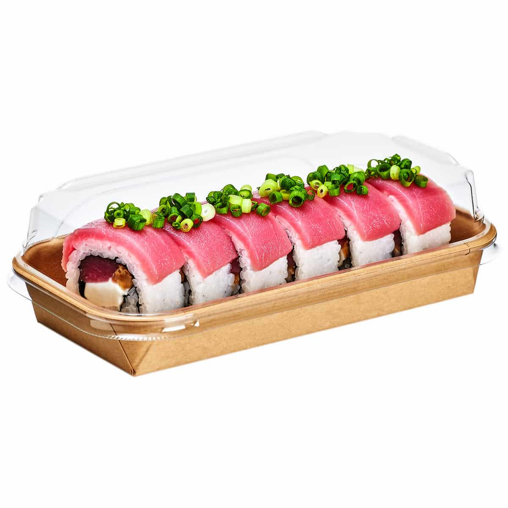 Контейнер бумажный Sushi Box с Крышкой 400 мл 91х160х24 мм 1/700