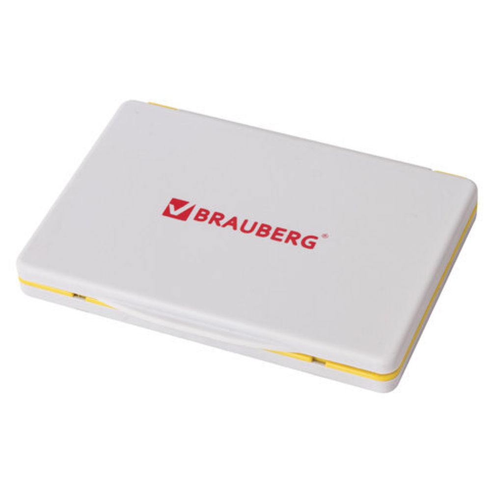 Штемпельная подушка BRAUBERG, 120х90 мм (рабочая поверхность 105х65 мм), неокрашенная, 236870