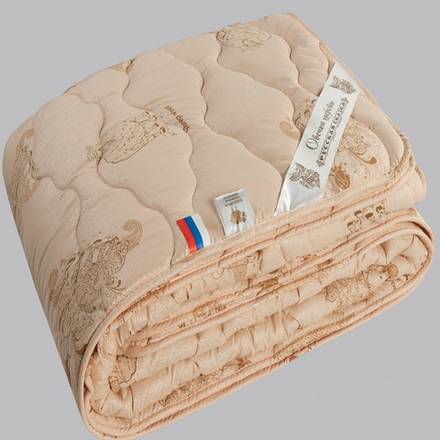 Одеяло "РУ. ОВЕЧЬЯ ШЕРСТЬ" Русская сказка, стандарт, плотность 300 г/м2, тик 100% хлопок, Россия.