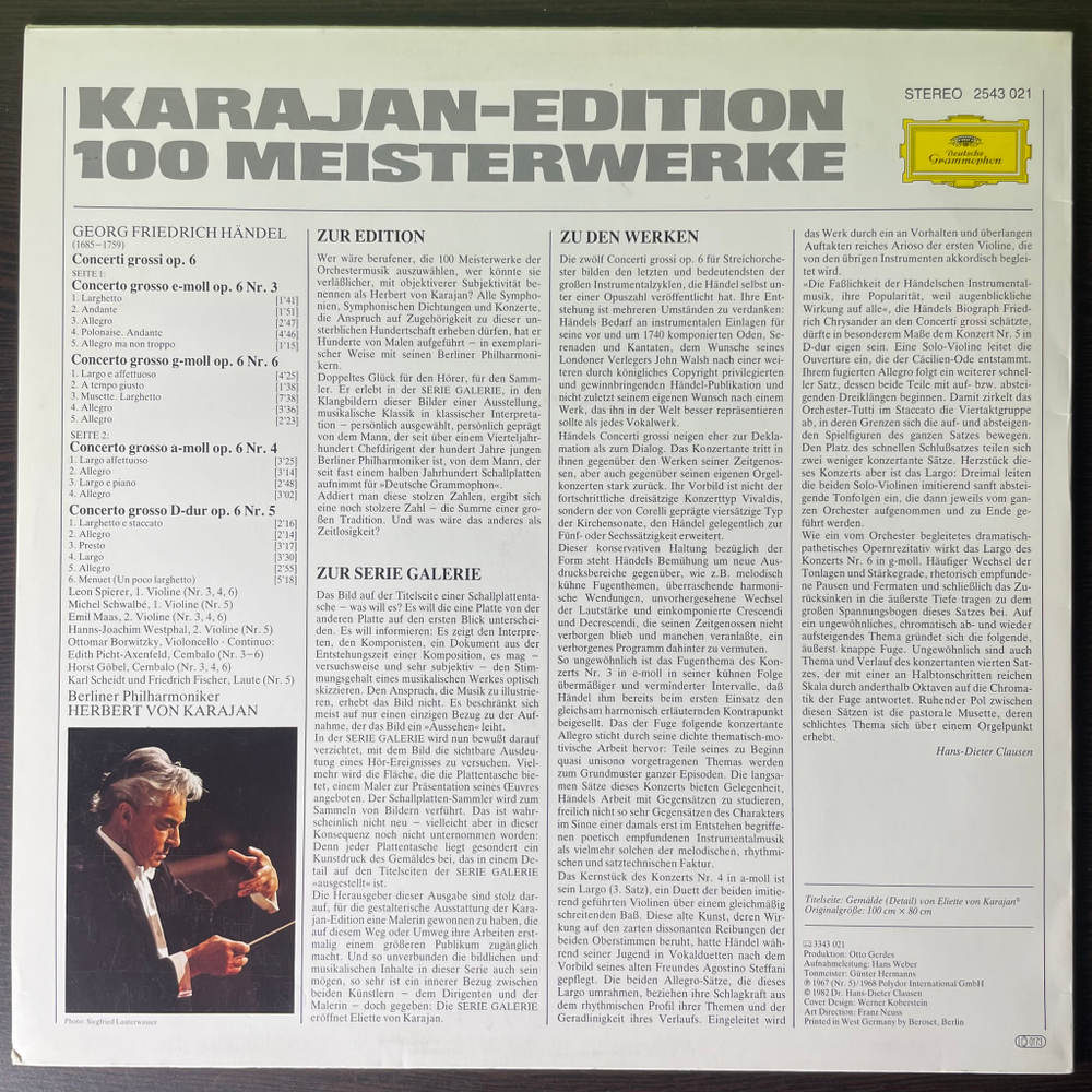 Гендель - Большие концерты №№ 3, 4, 5, 6 (Германия 1982г.)