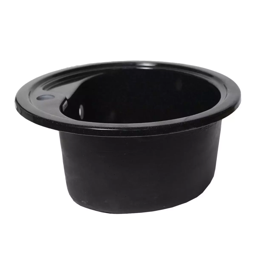 Мойка для кухни Агата AG1C1 черная круглая кварцевая глянцевая 450*190мм