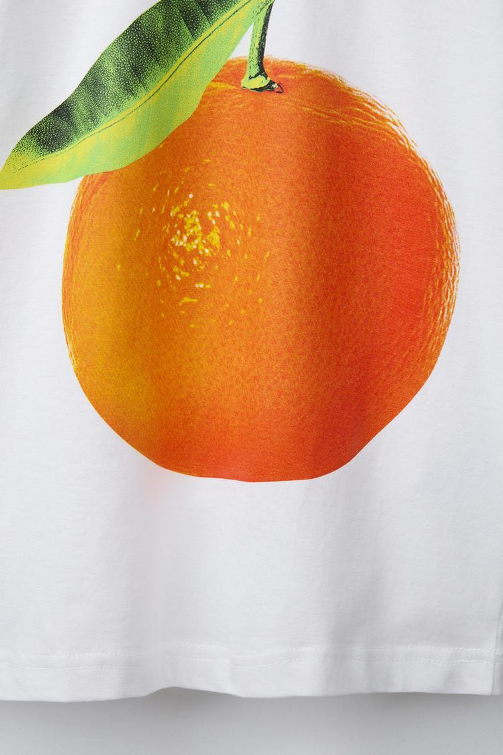 ZARA ФУТБОЛКА С ПРИНТОМ «ФРУКТЫ», ЖЕЛТОВАТО-БЕЛЫЙ