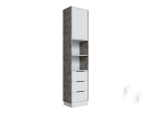 Шкаф Мадрид торцевой 0;35 с 3 ящ. (белый/ателье светлое)