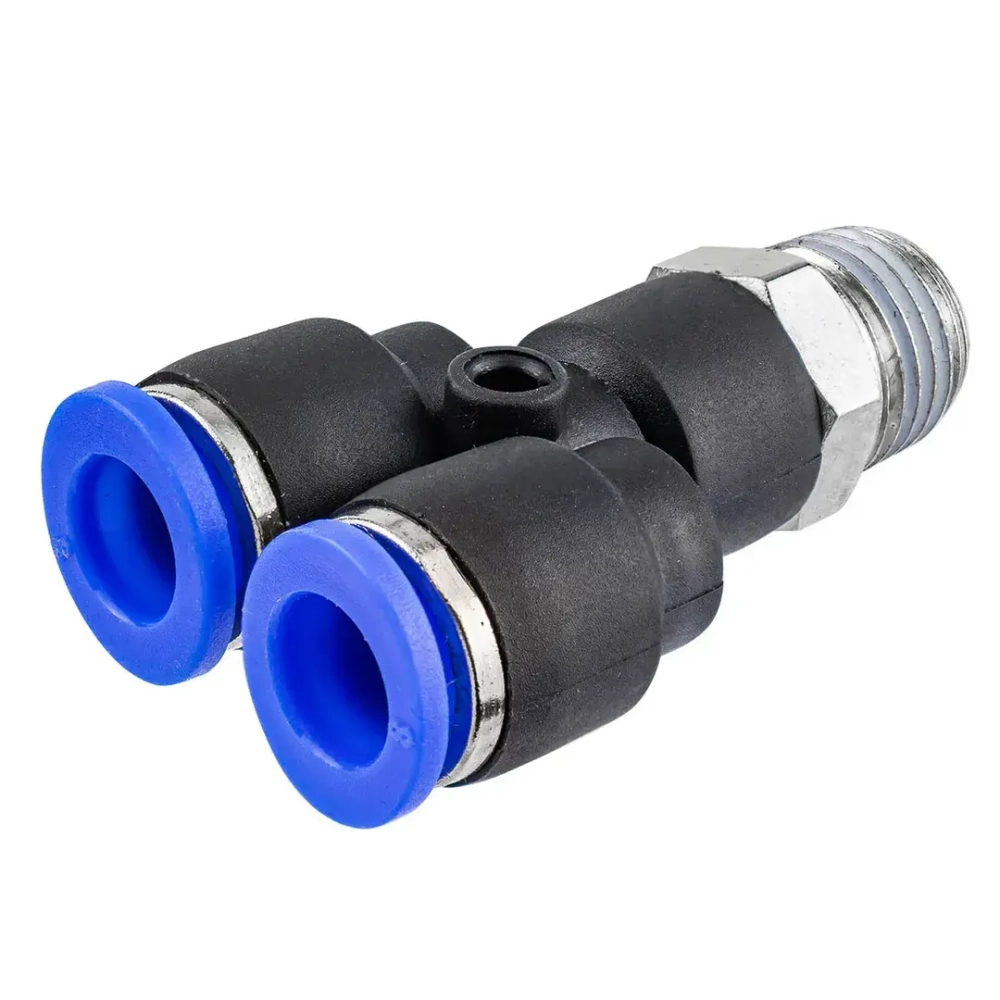 Фитинг Y-образный для пластиковых трубок 8мм с наружной резьбой 1/4'' RockForce##Rock FORCE RF-SPX08-02