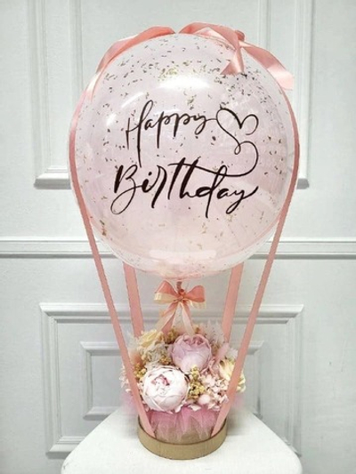 Корзина со стабилизированной гортензией «Happy Birthday»