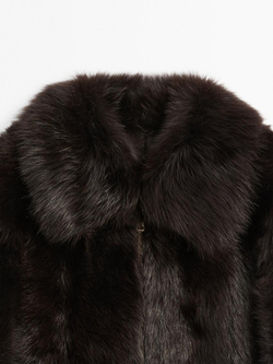 Massimo Dutti Короткая шуба из тосканской кожи, коричневый