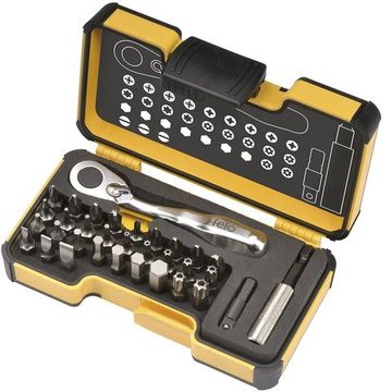 Набор бит SL/PH/PZ/Tx/HEX/TxTR/BH/MS с мини трещоткой в кейсе 33шт Felo 05773306