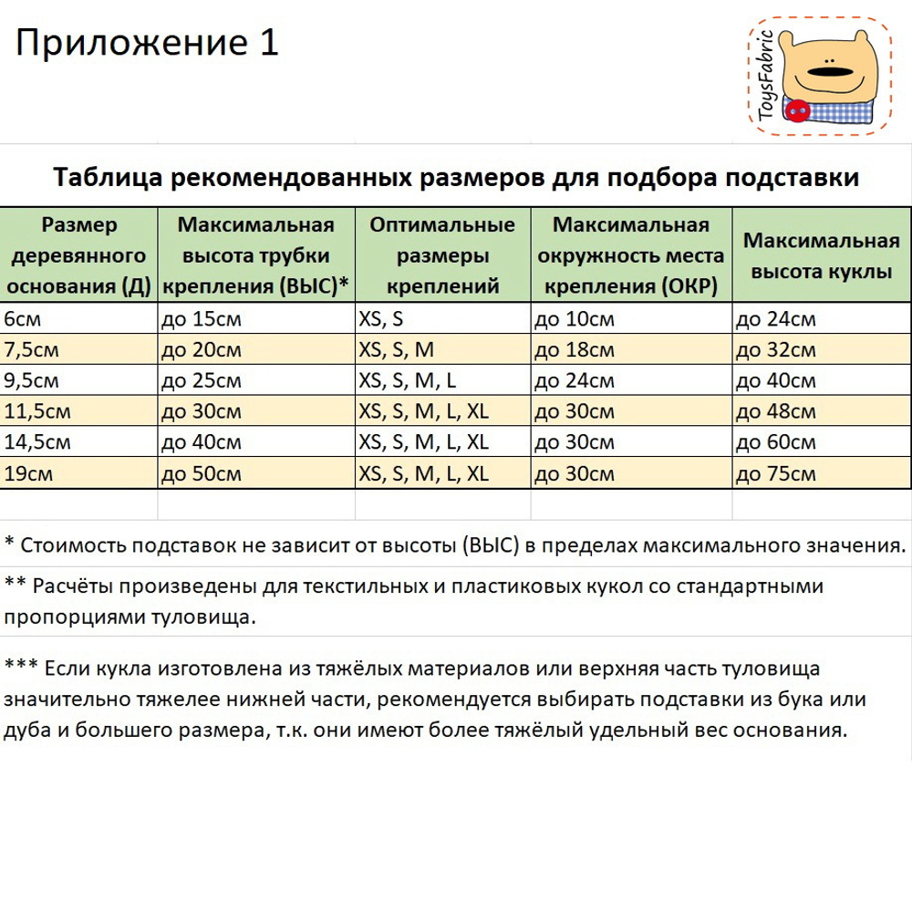 Подставка для кукол двойная из сосны (основание 10х20см)