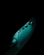 Зеленый вибростимулятор-кролик с функцией нагрева Ares - 24,6 см. (Цвет: зеленый)