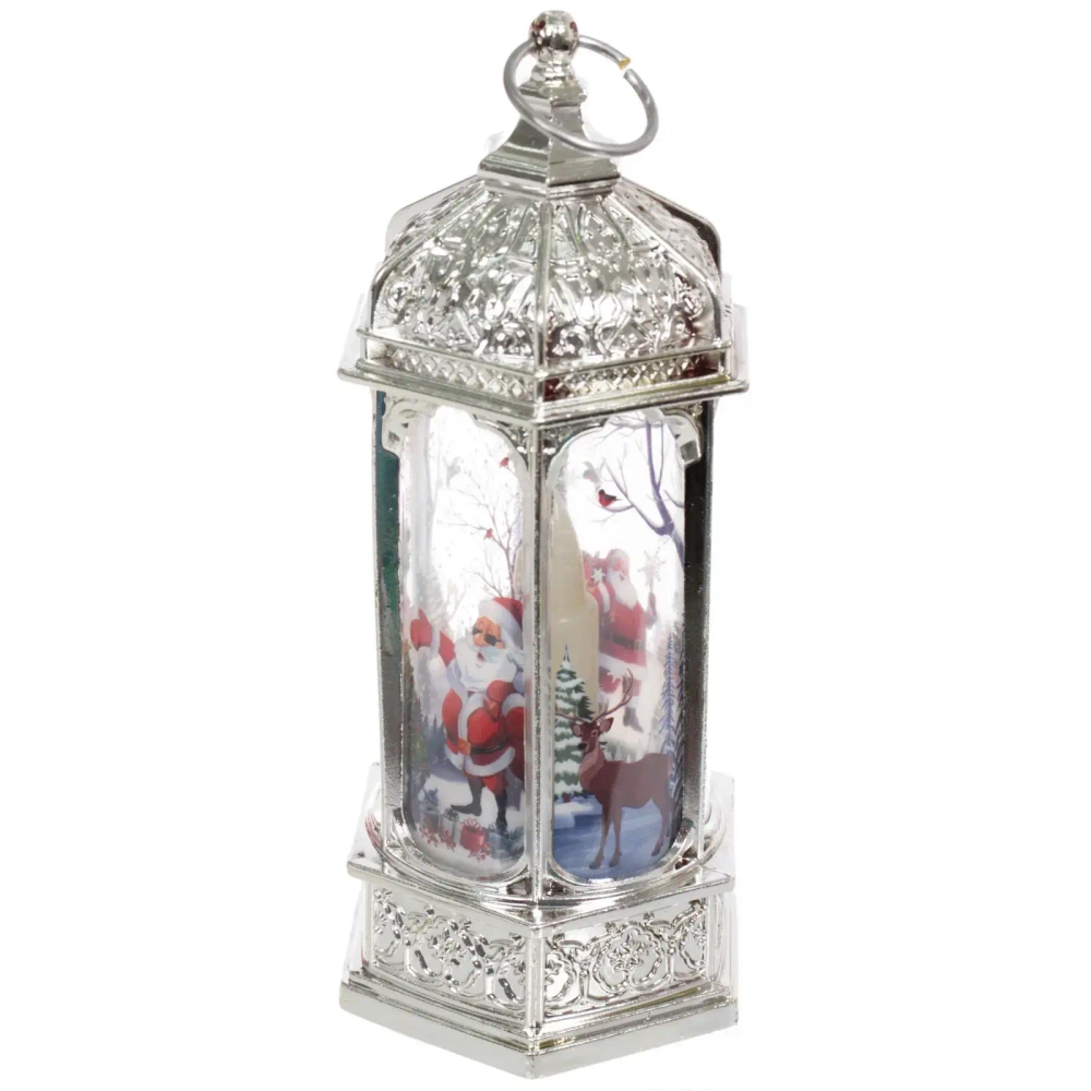Сувенир с подсветкой «Лампа - Зимнее волшебство» 5*6*13 см, Серебро
