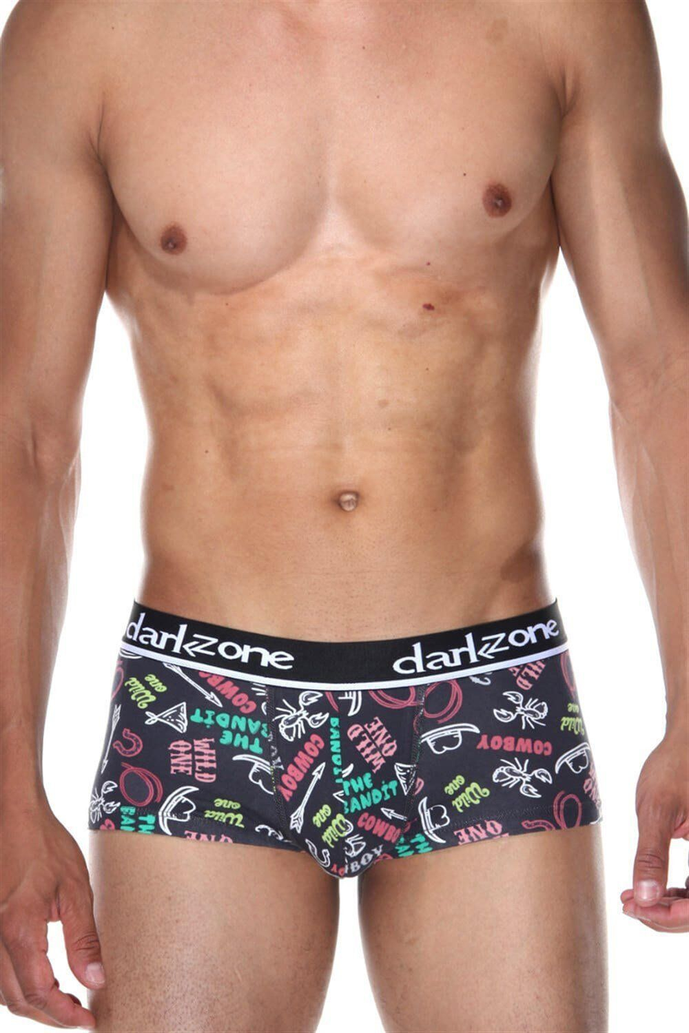 Темно-серые трусы с принтом в виде надписей (Размер: S) (Цвет: темно-серый)