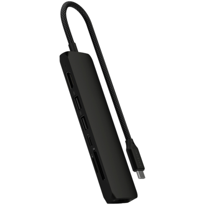 SATECHI 7-in-1 USB-C Slim Multiport Adapter with Ethernet (Black)