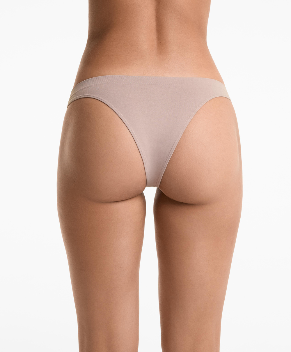 OYSHO Набор из 5 бесшовных трусов-бразильяно, баклажанный