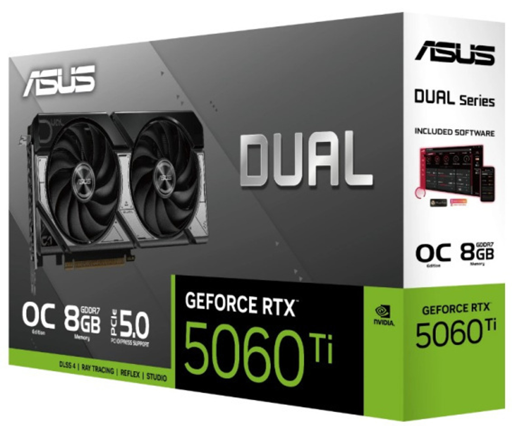 Видеокарта ASUS GeForce RTX 5060 TI DUAL OC (DUAL-RTX5060TI-O8G)