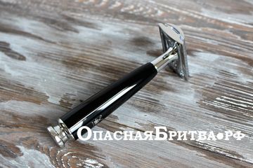 Т-образная бритва (станок) MUEHLE RYTMO, черная смола