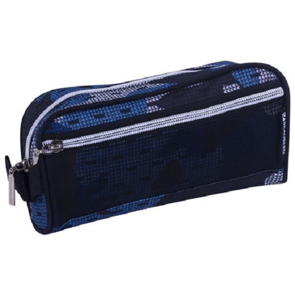 Пенал мягкий прямоугольный 1 отделения 200*60*90 Brauberg Storm, синий, ткань