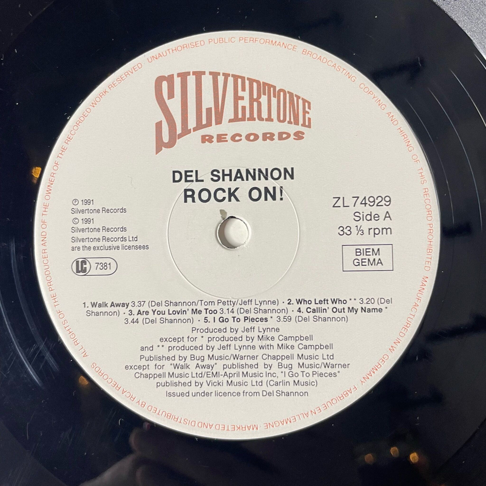 Винтажная виниловая пластинка LP Del Shannon Rock On (Germany 1991)