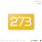 Номер на дверь 273, табличка на дверь для офиса, квартиры, кабинета, аудитории, склада, желтая 120х70 мм, Айдентика Технолоджи