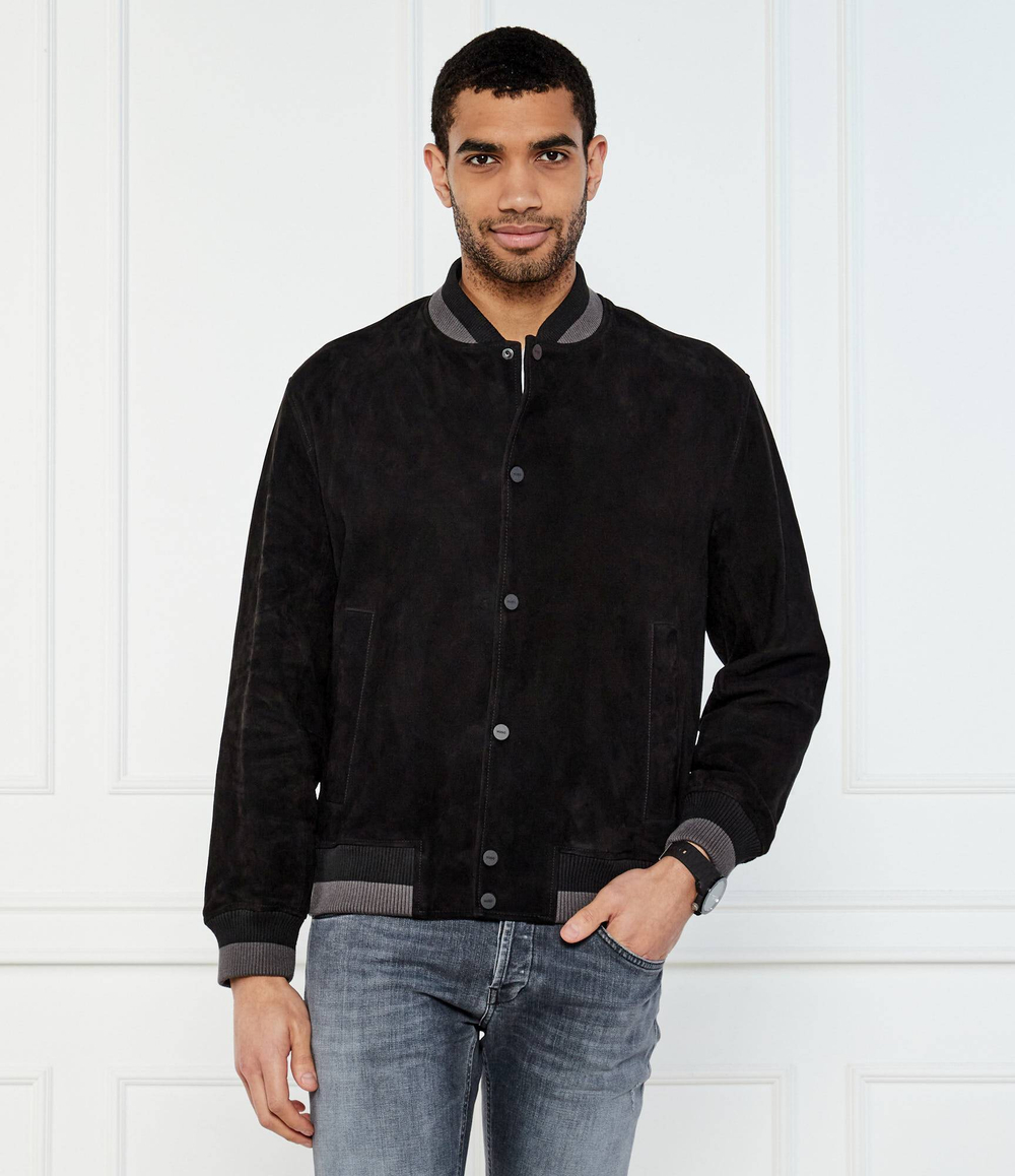 Кожаная куртка бомбер Ledam HUGO - черный(50534326)