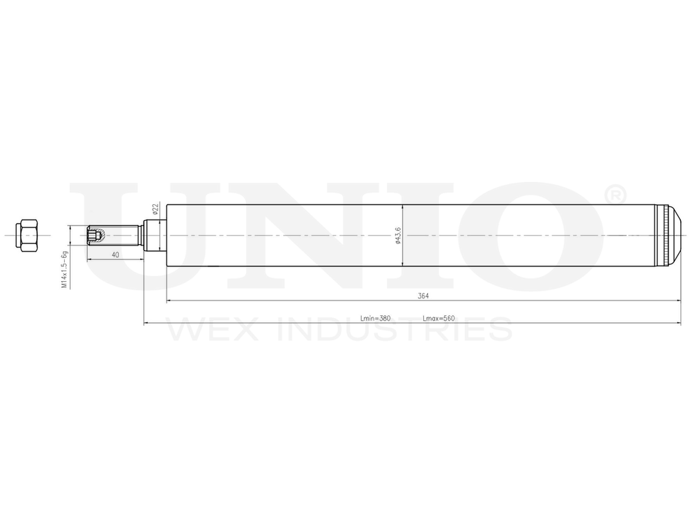 Амортизатор масляный передней подвески UNIO SAB-20041