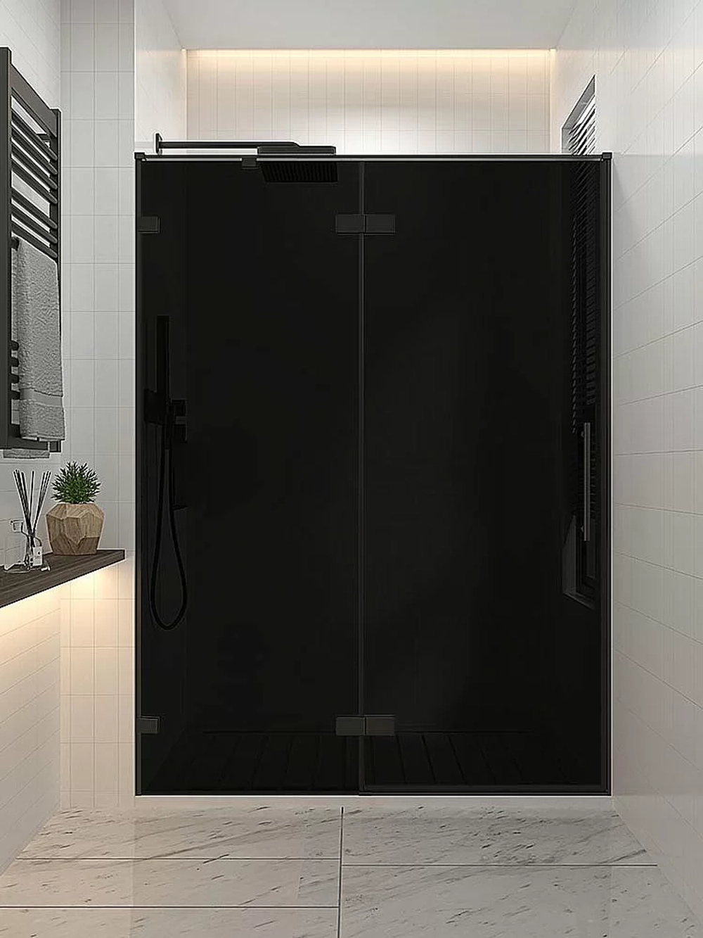 Душевая дверь Veconi Premium Alassio BB AL-120-11-BB-C4 120 стекло черное/профиль черный матовый