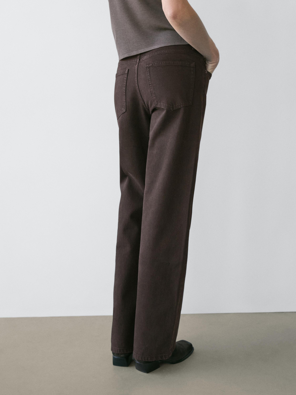 Massimo Dutti Джинсы с широкими штанинами, шоколадный