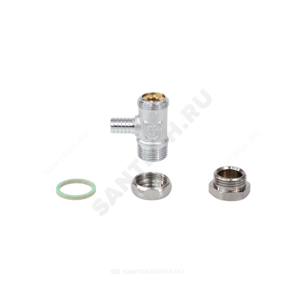 Кран шаровой латунь сливной R65D хром Ду 8 Ру42 НР/штуц 1/4" под ключ Giacomini R65DX011