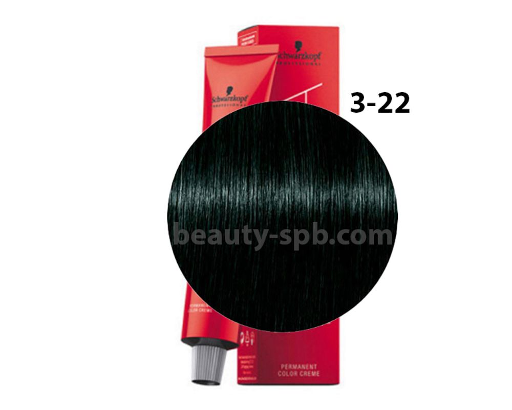 Schwarzkopf Professional краска для волос Игора цвет 3-22 Тёмный коричневый пепельный экстра 60мл