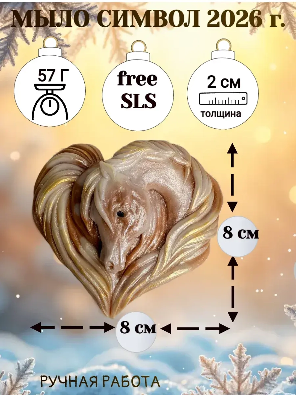 Мыло сувенир символ 2026 года лошадь