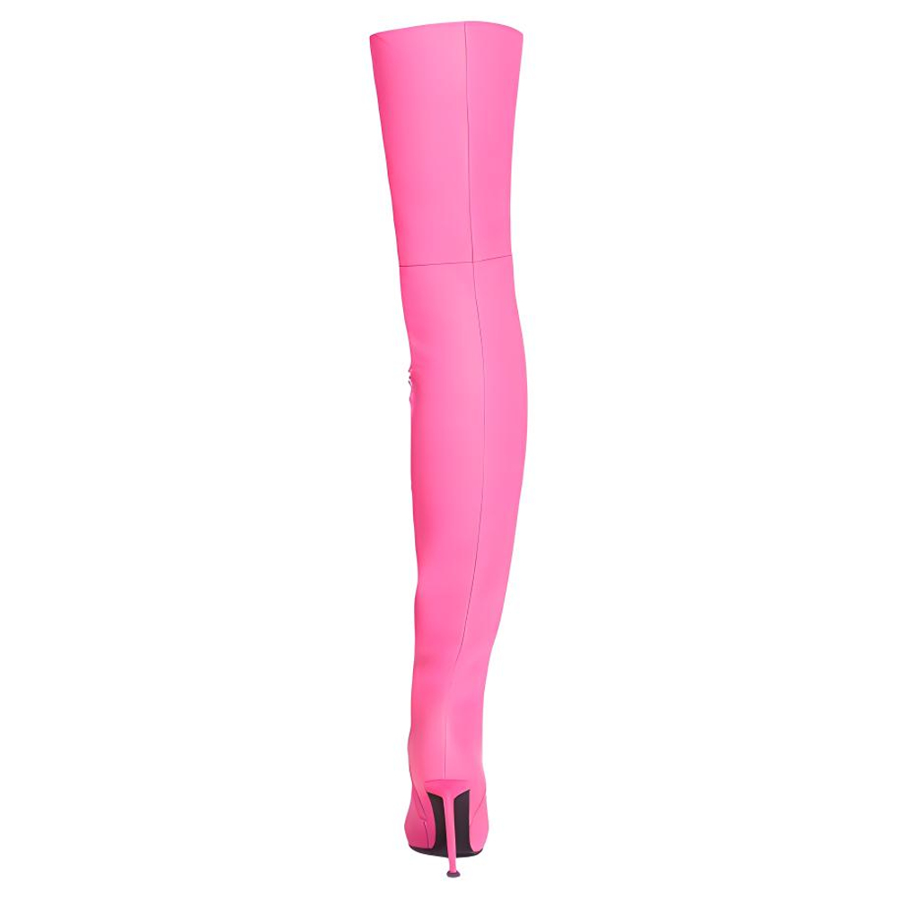 Balenciaga Knife Shark Knee High Boots 11cm Women"s Pink
