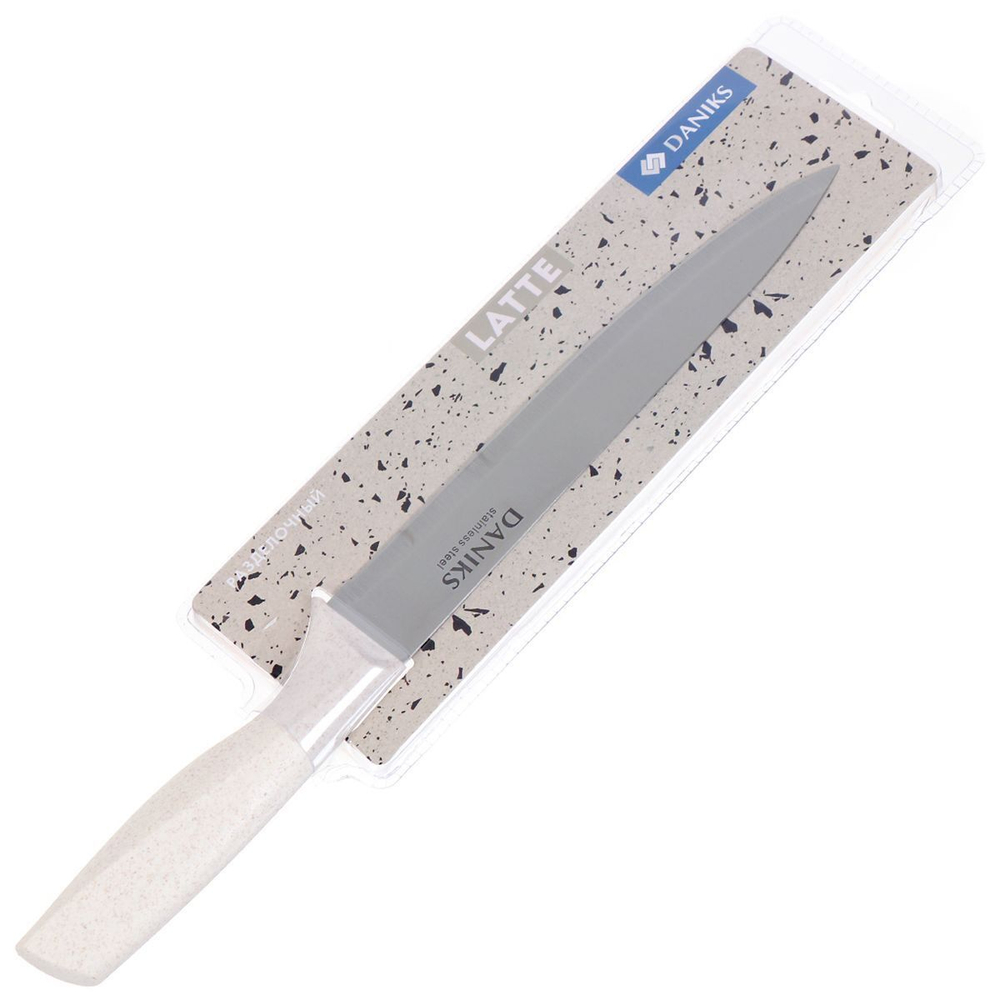 Нож кухонный Daniks, Латте, разделочный, нерж сталь, 20 см, рук пласт, YW-A383-SL