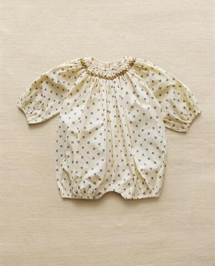 ZARA HOME ДЕТСКИЙ КОМБИНЕЗОН С ВЕТОЧНЫМ ПРИНТОМ, КРЕМОВЫЙ