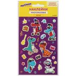 Наклейки зефирные "Динозавры", многоразовые, 10х15 см, ЮНЛАНДИЯ, 661799